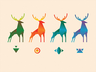 4 Seasons animal antlers badge deer elements illustration logo seasons stag symbols wild wildlife