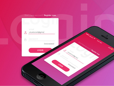 Random Login form design app design login mobile