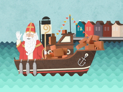 Sinterklaas 2d after effects animation christmas illustration motion design motion graphics nikolaus vector