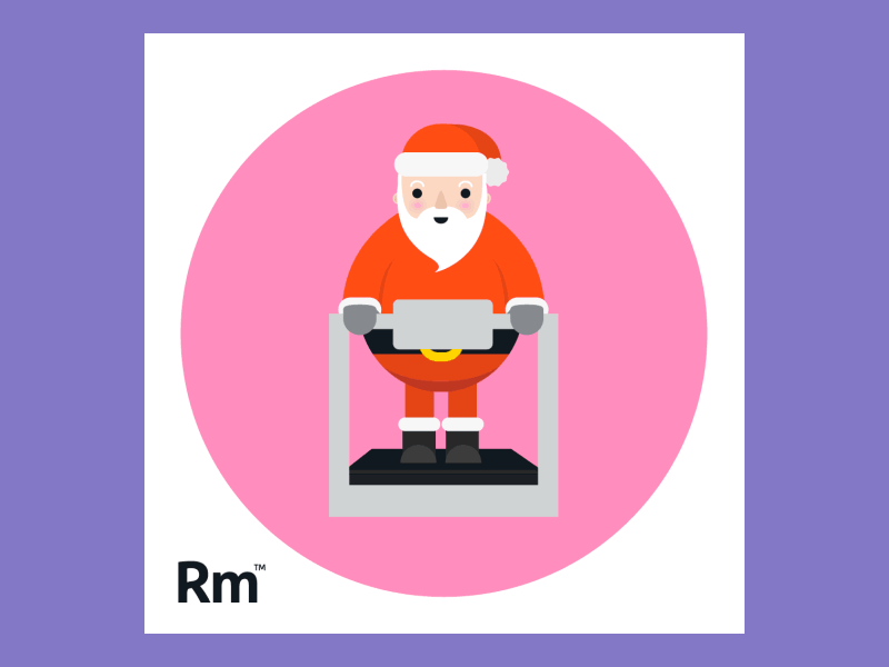 Santa in training animation christmas exercise gif running santa training weights