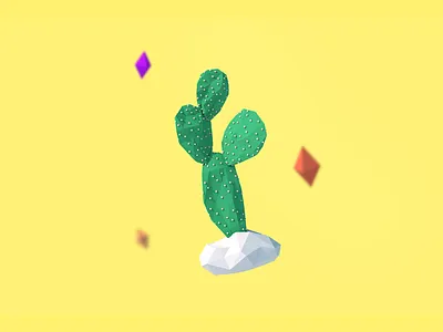 3D Cactus 3d c4d cactus cinema 4d geometric illustration low poly lowpoly model plant polygon render