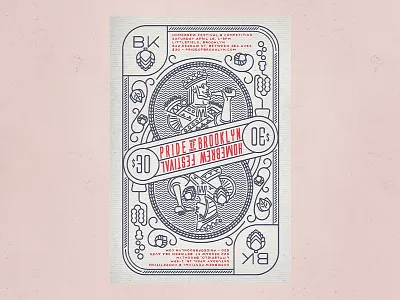 Pride of Brooklyn Poster 2016 ambigram beer brooklyn card design event homebrewing illustration playing card playing card poster print typography