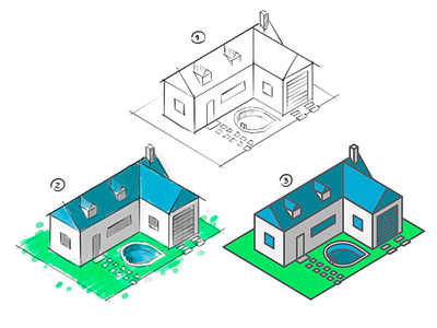 House Concept art digital paint explain videos illustration painting photoshop vector vector art vetorial