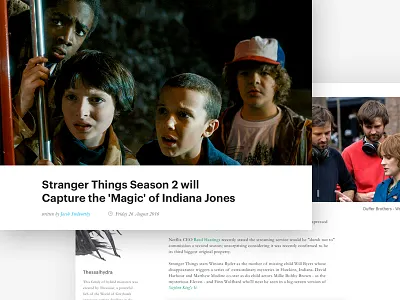 Article article design layout series stranger things tv typography web