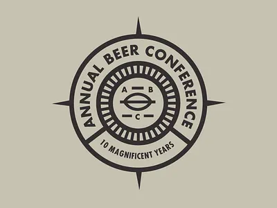 Annual Beer Conference badge / roundel badge beer compass design futura grain graphic design logo modern nautical roundel thick lines