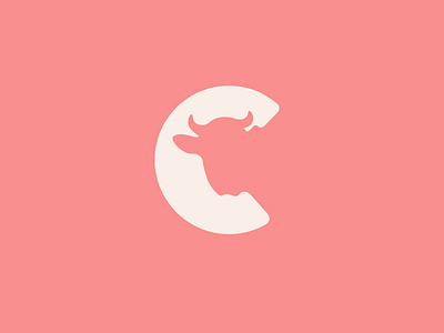 C is for C the Cow Chew animal c cow letter lettering negative space type typography