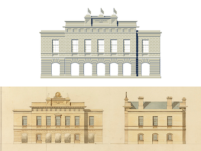 Parliament Building Illustration architecture design drafting government illustration illustrator industrial parliament vector vintage