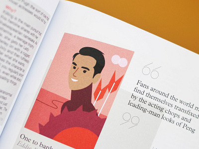 Monocle 99 | Eddie Peng editorial illustration monocle portrait