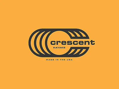 Crescent Kayaks adventure hiking kayak kayaks logo monogram outdoors retro vintage