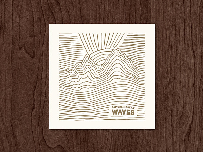 Album Art - Samuel Hebert album art cover hand drawn illustration mountains sunset waves