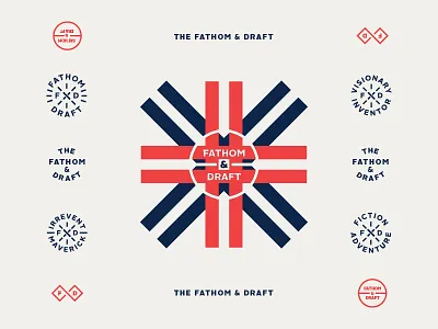 Fathom & Draft branding layout lock logo packaging patch printed rough screenprint type typography up