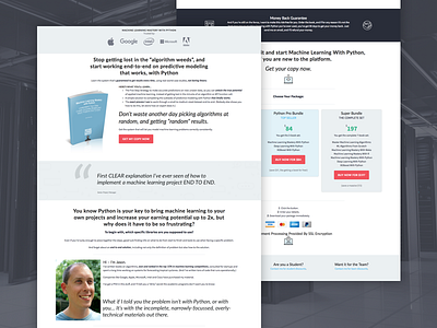 Machine Learning Mastery - Website Redesign course homepage landing machine learning marketing pricing table redesign