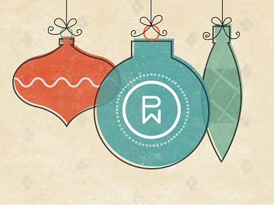 Holiday Card christmas holiday holiday card illustration offset ornaments vintage