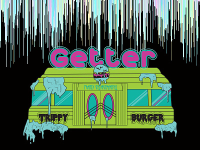 Getter Diner diner drawing drippy edm grime grime art horror illustration trippy