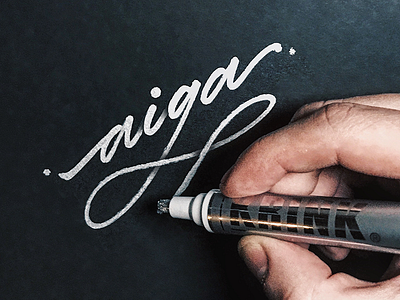 AIGA calligraphy handlettering handmade handmadetype krink lettering logotype maker paintpen sketch