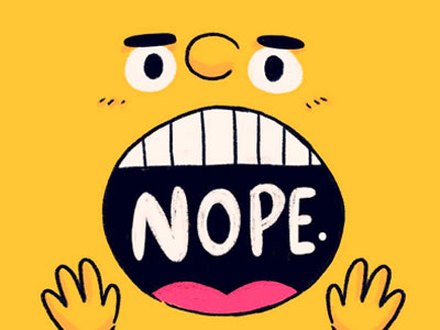 Nope! cartoon doodle no nope yellow