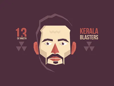 CK vineeth avatar color colorfull footballer illustration india minimal vector
