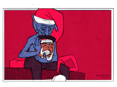 No christmas this year ... character characterdesign christmas conceptart fantasy goblin illustration painting portrait santa sketch xmas