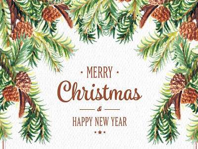 Merry Christmas! christmas cone december fir holiday merry christmas pine typo winter