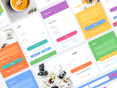 Login Page Collection card form in login sign ui ux
