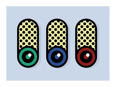 Supreme Pop #1 benday dots eyes pupil rgb three tubes