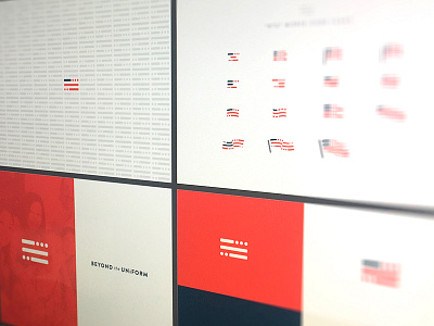 Beyond The Uniform Branding Boards america brand brand aid brand style guide branding flag icon identity logo military morse code usa