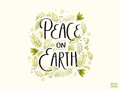 Peace on Earth christian christmas cute handlettering illustration illustrator kidart lettering mistletoe peace winter