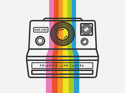 Polaroid Land Camera camera icon land camera line overlap overlay photo polaroid rainbow