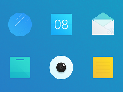 ICON X6-blue blue calendar camera mail note store theme weather