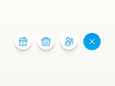 App Design Buttons account button home house iconography icons line round rounded shop shopping ui