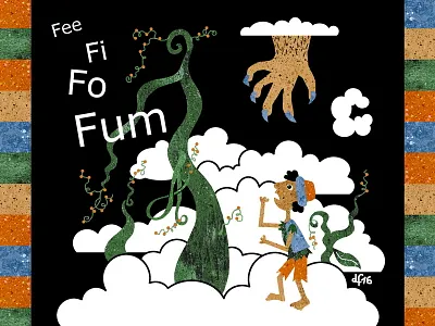 Jack and the Beanstalk boy english folktale fairy tale giant illustration ogre