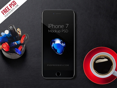 Free PSD : Apple iPhone 7 Mockup PSD black iphone7 free mockup free psd ios iphone iphone 7 mockup iphone mockup iphone7 psd