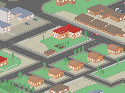 Isometric town city house isometric street town