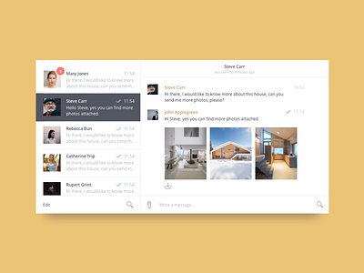 Messages / Chat chat chatting communication dashboard inbox messenger ui ux