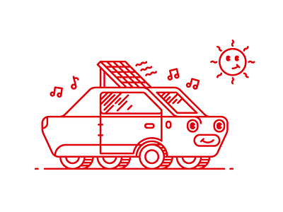 Little Happy Car design flat forbes illustration magazine stroke thick