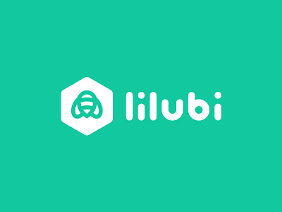 Lilubi Logo app bee bees green hexagon logo mark shape shop shopping