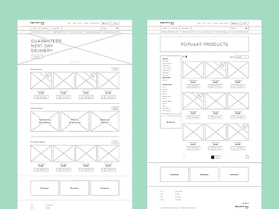 Wireframes design grid home page product ui ux web wireframe wireframes