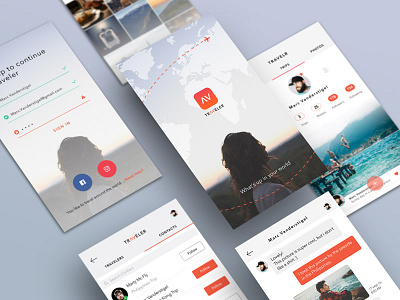 Traveler App app creative design ios mobile photoshop sketch travel