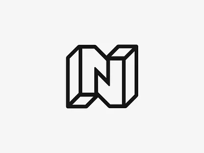 N11 architectural eleven line logo minimalism monogram n number one perspective simple symbol