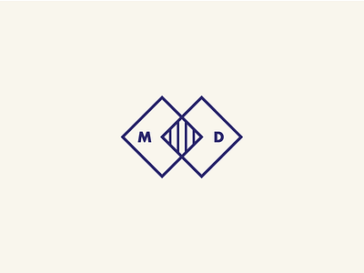 M + D badge geometric logo mark stamp symbol vector