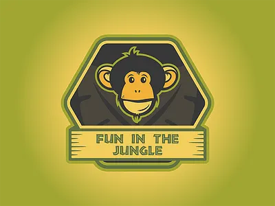 Fun In The Jungle Logo jungle logo monkey tropical