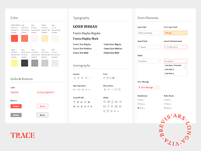 Trace UI brand identity interface logo red scad trace typography ui web