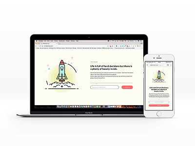 Signup Page illustration page rocket signup web