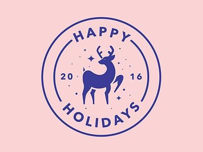 Happy Holidays: 2016 aesthetic christmas christmascard deer logo logodesign