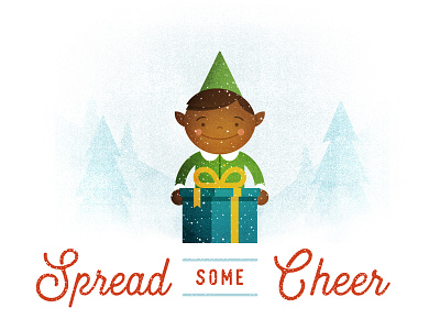 Cheer christmas elf illustration