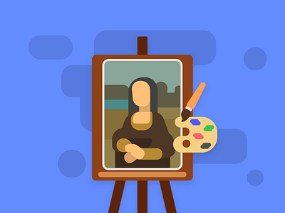 Painting illustration mona lisa painting