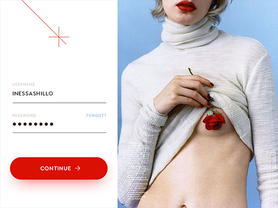 DailyUI #001 001 dailyui login minimal mobile red rose signin ui white