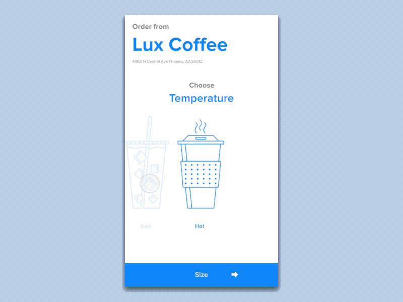 Coffee Builder app coffee ui ux