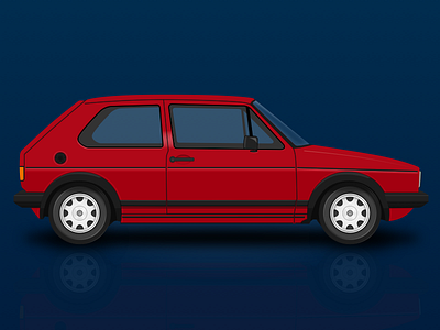 Volkswagen Golf Mk I GTI golf illustration sketch sketchapp vector volkswagen vw