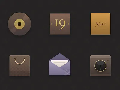 ICON X6-Retro calendar camera icon mail music note store theme